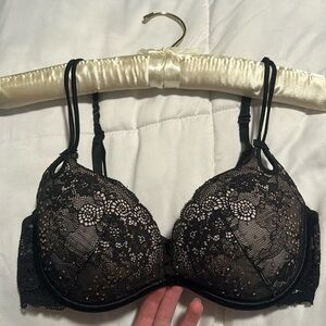 Victoria secret bra size 34C beautiful black lace with gem stones